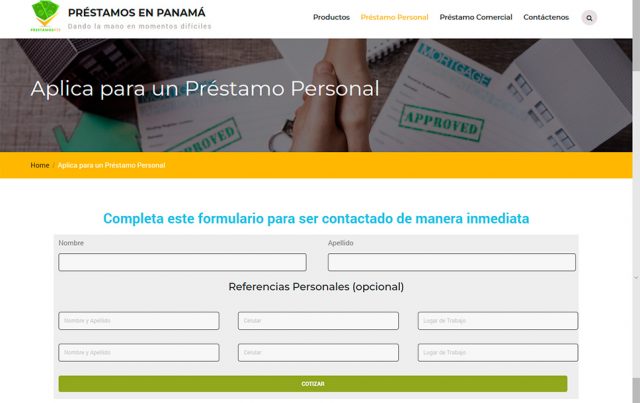 Formulario de préstamos