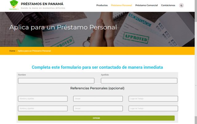 Formulario de préstamos